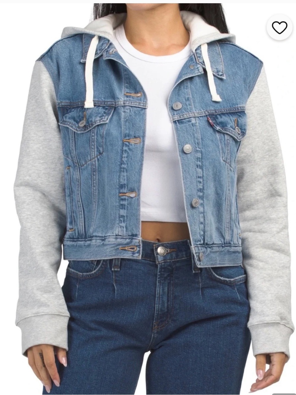 Levi’s Hooded Denim Relaxed Jacket - S